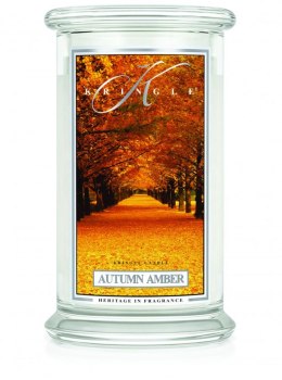 Kringle Candle - Autumn Amber - duży, klasyczny słoik (623g) z 2 knotami