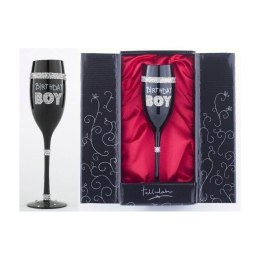 Czarny urodzinowy kieliszek do szampana "Birthday Boy"