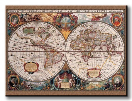 17Th Century World Map - Obraz na płótnie