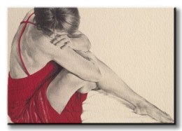 Baletnica Red III - Obraz na płótnie