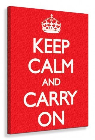 Keep Calm and Carry On Red - Obraz na płótnie
