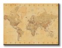 Mapa Świata - Vintage Style - Obraz na płótnie