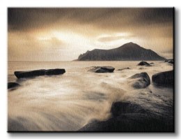 Sepia Sea, Lofoten Islands - Obraz na płótnie