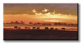 Wading Elephants - Obraz na płótnie