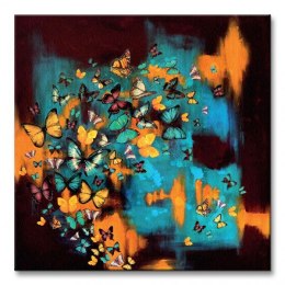 Butterflies On Turquoise - Obraz na płótnie