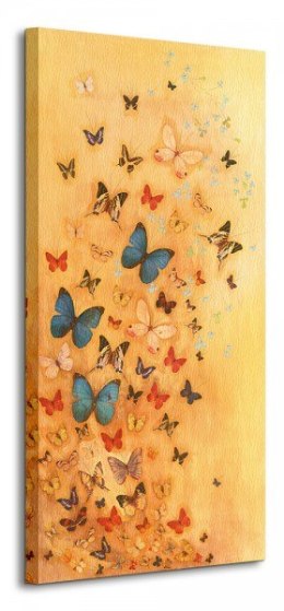 Butterflies On Warm Ochre - Obraz na płótnie