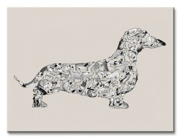 Dachshund Pies Jamnik - Obraz na płótnie