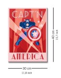 Marvel Art Deco Kapitan Ameryka - Obraz na płótnie
