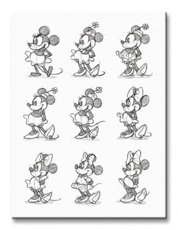 Minnie Mouse Sketched - Multi - Obraz na płótnie