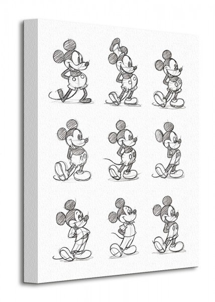 Myszka Miki Mickey Mouse Sketched - Multi - Obraz na płótnie