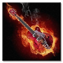 Ognista gitara - Obraz na płótnie