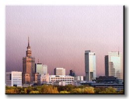 Warszawa, panorama miasta - Obraz na płótnie