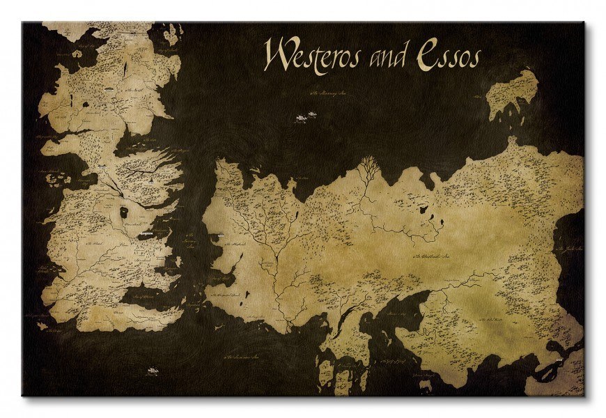 Gra o Tron - Game of Thrones (Westeros and Essos Antique Map) - Obraz na płótnie