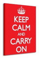 Keep Calm and Carry On (Red) - Obraz na płótnie