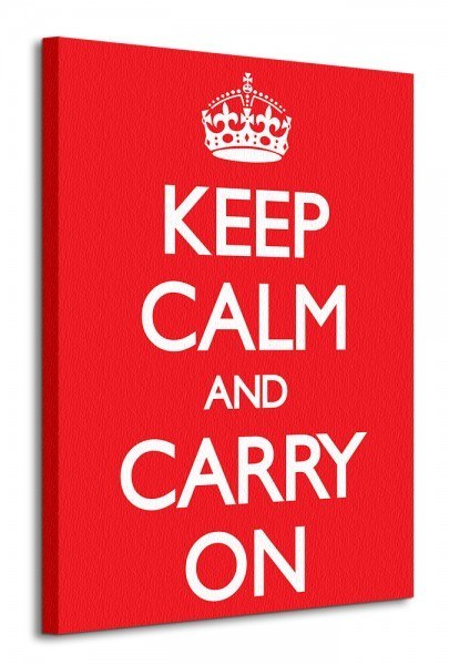 Keep Calm and Carry On (Red) - Obraz na płótnie