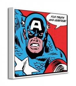Marvel Kapitan Ameryka Retro (For Truth and Justice) - Obraz na płótnie