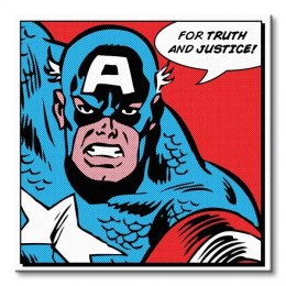 Marvel Kapitan Ameryka Retro (For Truth and Justice) - Obraz na płótnie