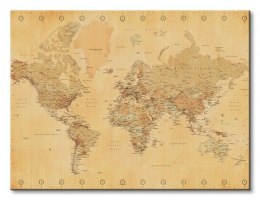 World Map (Vintage Style) - Obraz na płótnie
