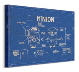 Minionki blue print - Obraz na płótnie