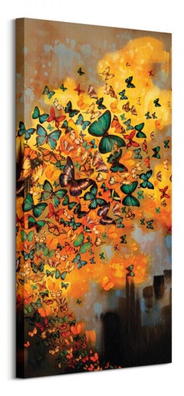 Butterflies on Ochres & Greys - obraz na płótnie