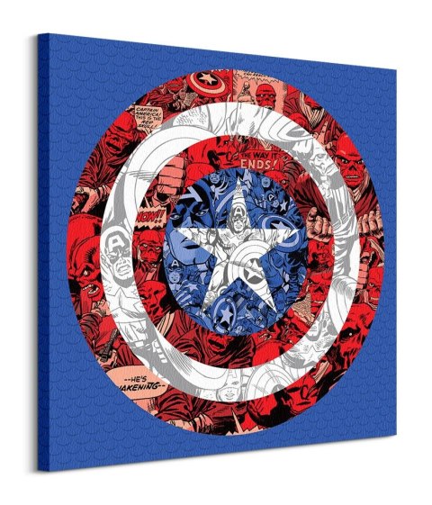 Marvel (Kapitan Ameryka Shield Collage) - Obraz na płótnie