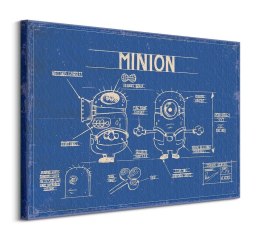 Minionki blue print - Obraz na płótnie