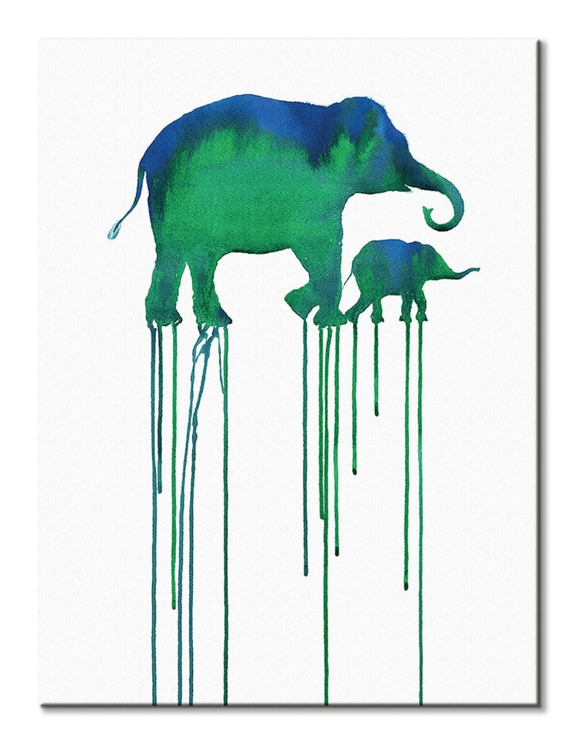 Asian Elephants - obraz na płótnie