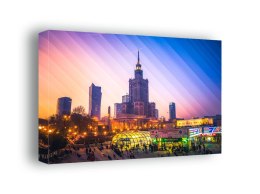 Kolorowa Warszawa Pałac Kultury i Nauki - obraz na płótnie