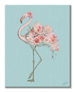 Floral Flamingo - obraz na płótnie
