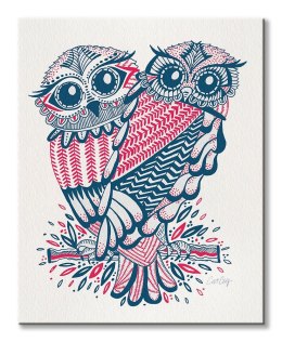 Folk Owls - obraz na płótnie