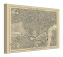 Stanfords Mapa Londynu 1862 - obraz na płótnie