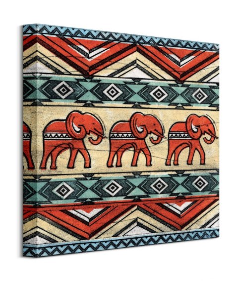 Tribal Elephants - obraz na płótnie