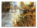 Bridge at Autumn Morning - obraz na płótnie