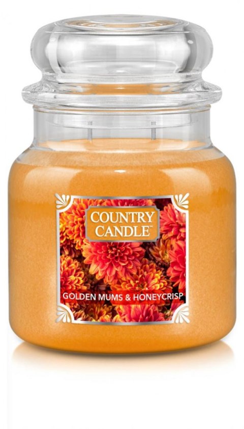 Country Candle - Golden Mums & Honeycrisp - Średni słoik (453g) 2 knoty