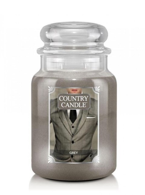 Country Candle - Grey - Duży słoik (652g) 2 knoty