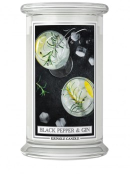 Kringle Candle - Black Pepper Gin - duży, klasyczny słoik (623g) z 2 knotami
