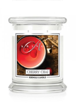 Kringle Candle - Cherry Chai - średni, klasyczny słoik (411g) z 2 knotami