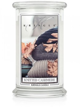 Kringle Candle - Knitted Cashmere - duży, klasyczny słoik (623g) z 2 knotami