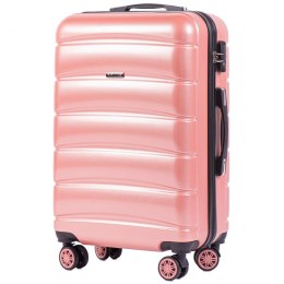 100 % POLICARBON / PC 160, Średnia walizka podróżna Wings M, Pink / 5 lat gwarancji