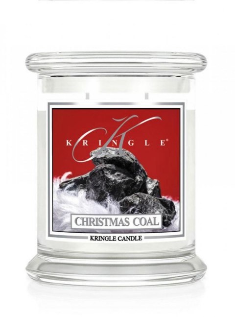 Kringle Candle - Christmas Coal - średni, klasyczny słoik (411g) z 2 knotami