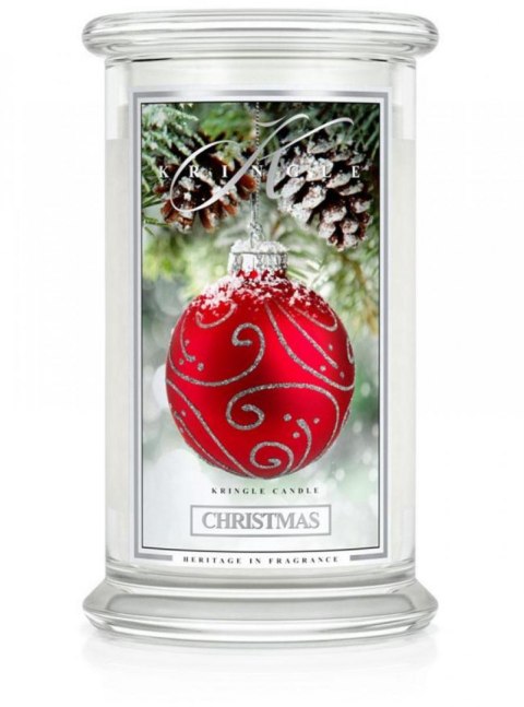 Kringle Candle - Christmas - duży, klasyczny słoik (623g) z 2 knotami