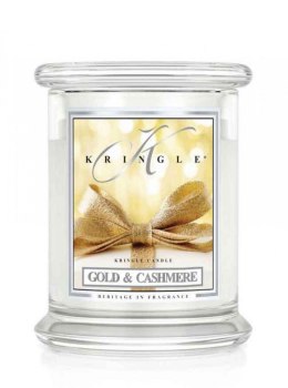 Kringle Candle - Gold & Cashmere - średni, klasyczny słoik (411g) z 2 knotami