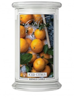 Kringle Candle - Iced Citrus - duży, klasyczny słoik (623g) z 2 knotami