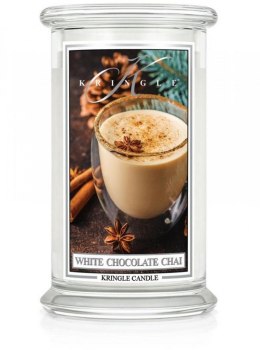 Kringle Candle - White Chocolate Chai - duży, klasyczny słoik (623g) z 2 knotami