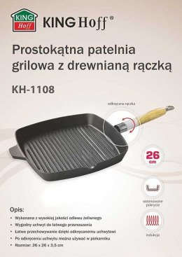 ŻELIWNA PATELNIA GRILLOWA KINGHOFF KH-1108 26cm