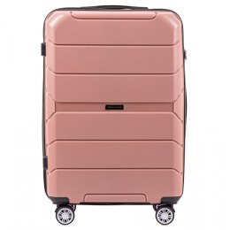PP05, Średnia walizka podróżna Wings M, Rose Gold - POLIPROPYLEN