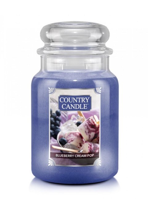 Country Candle - Blueberry Cream Pop - Duży słoik (680g) 2 knoty