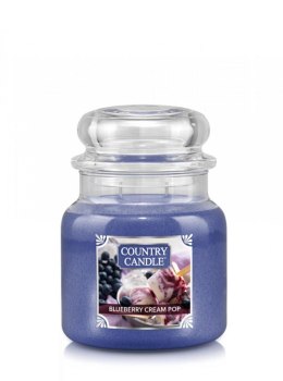Country Candle - Blueberry Cream Pop - Średni słoik (453g) 2 knoty