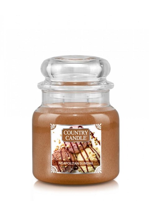 Country Candle - Neapolitan Sundae - Średni słoik (453g) 2 knoty