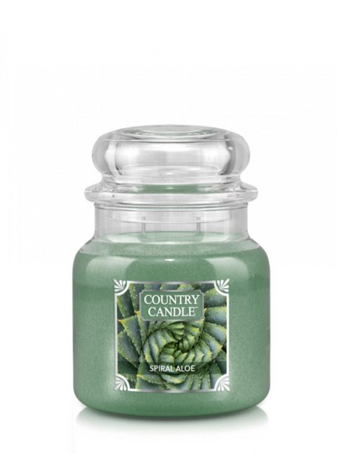 Country Candle - Spiral Aloe - Średni słoik (453g) 2 knoty